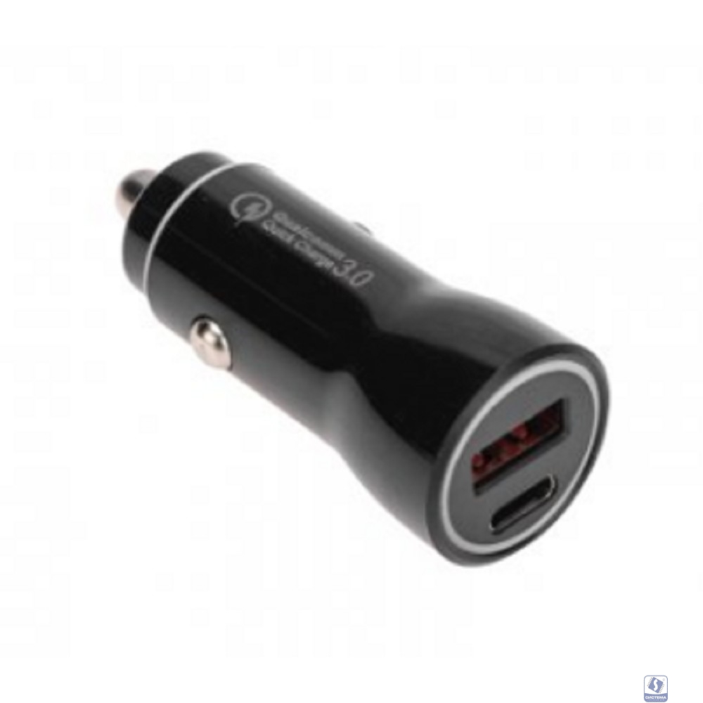 Rexant (18-1200) Автозарядка в прикуриватель АЗУ USB-A (QC 3.0)+USB-C (PD), 38Вт черная