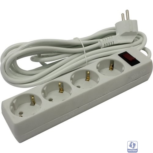 Exegate EX279401RUS Удлинитель ExeGate EC-4-5W (4 розетки, 5м, евровилка, белый)