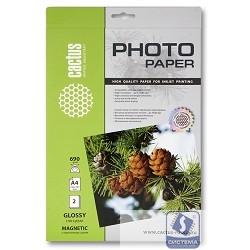 CACTUS MGA46902 Фотобумага с магнитным слоем , глянцевая, А4, 690 г/м2, 2 листа