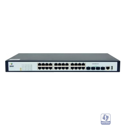 SNR SNR-S2989G-24TX Управляемый коммутатор уровня 2+, 24 порта 10/100/1000Base-T, 4 порта 1/10G SFP+, VSF HA, встроенный БП ~220V AC