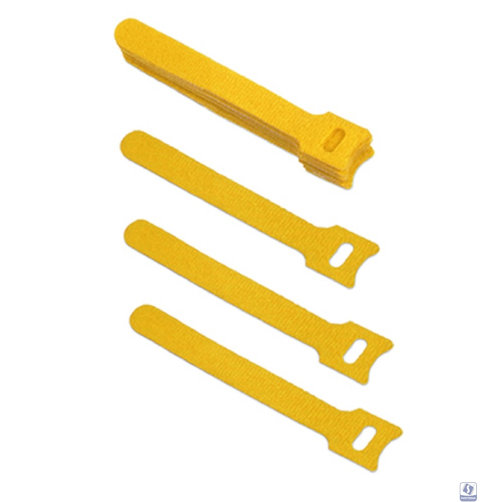 Cabeus CLAMP-125-YL Хомут для кабеля, липучка с мягкой застежкой, 125x14 мм, желтый (10 шт.)