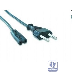 Кабель питания аудио/видео Gembird 0,5м,  2-pin, черный, пакет [PC-184/2-0.5M]