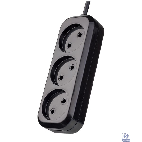 Perfeo Сетевой удлинитель без заземления "RU POWER", PF_B4066  (3,0м, 3 розетки, чёрный (Р16-012))