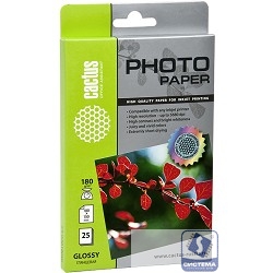 CACTUS GA618025 Фотобумага глянцевая, 10x15, 180 г/м2, 25 листов
