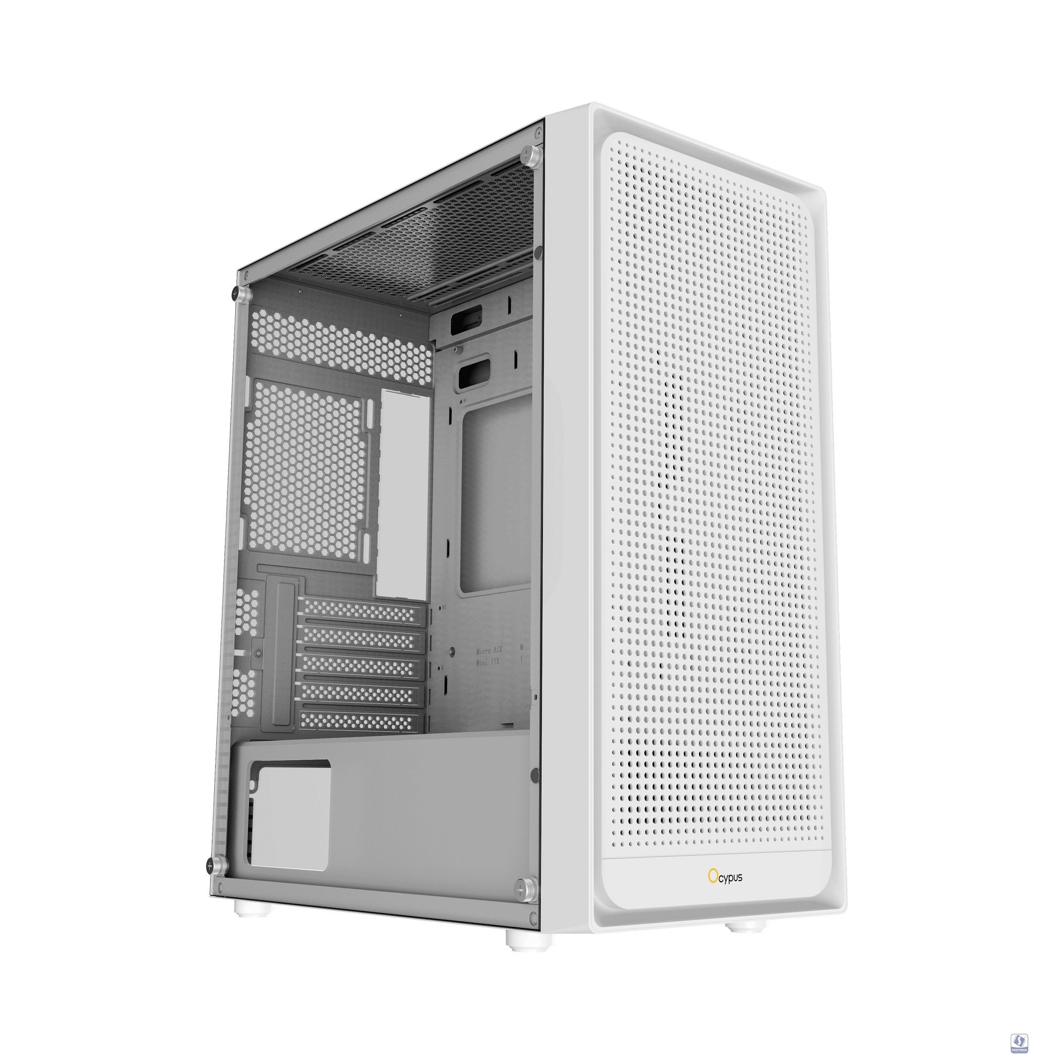 Case Ocypus Gamma C50 WH mATX / win / white / no PSU / Tempered Glass