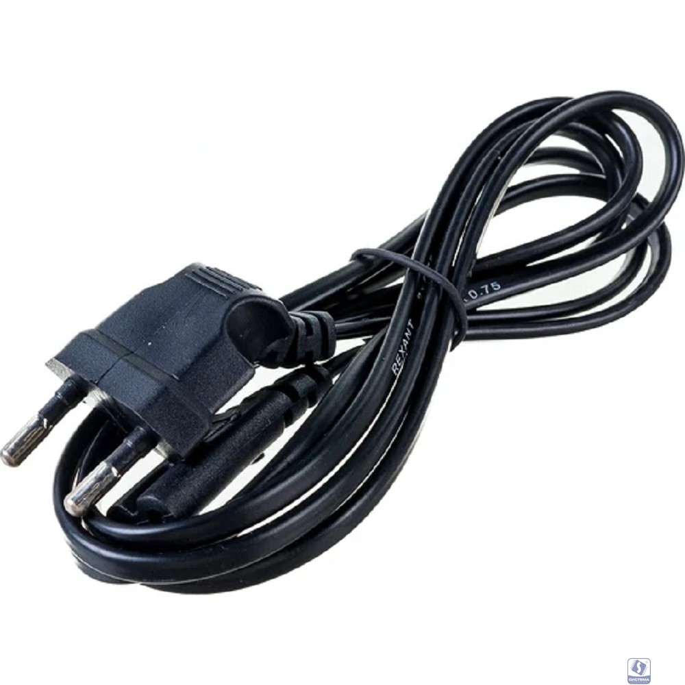 Rexant (11-1104) Шнур сетевой, вилка угловая СЕЕ 7/16 - разъем IEC 320 C7, кабель 2x0,75 мм?, длина 1,5 метра (PVC пакет) 