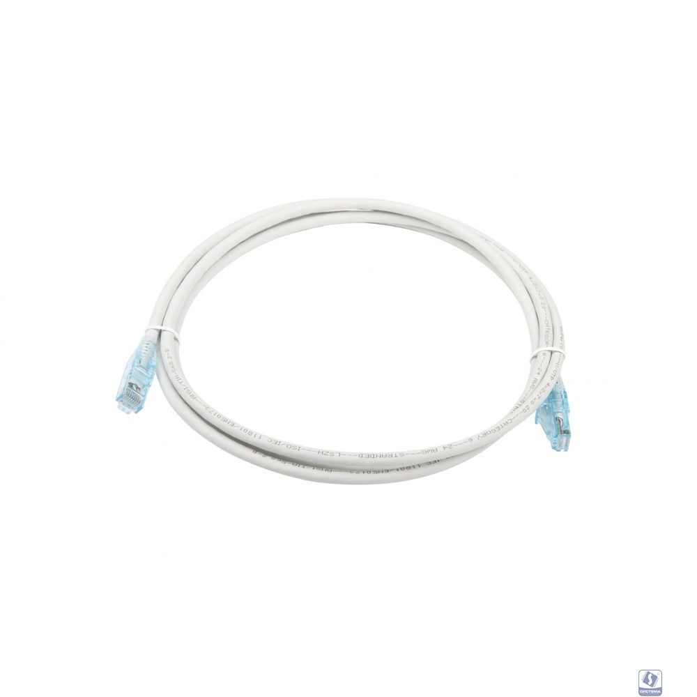 Hyperline PC-LPM-UTP-RJ45-RJ45-C6a-2M-LSZH-GY Патч-корд U/UTP, Cat.6a, 10G, LSZH, 2 м, серый