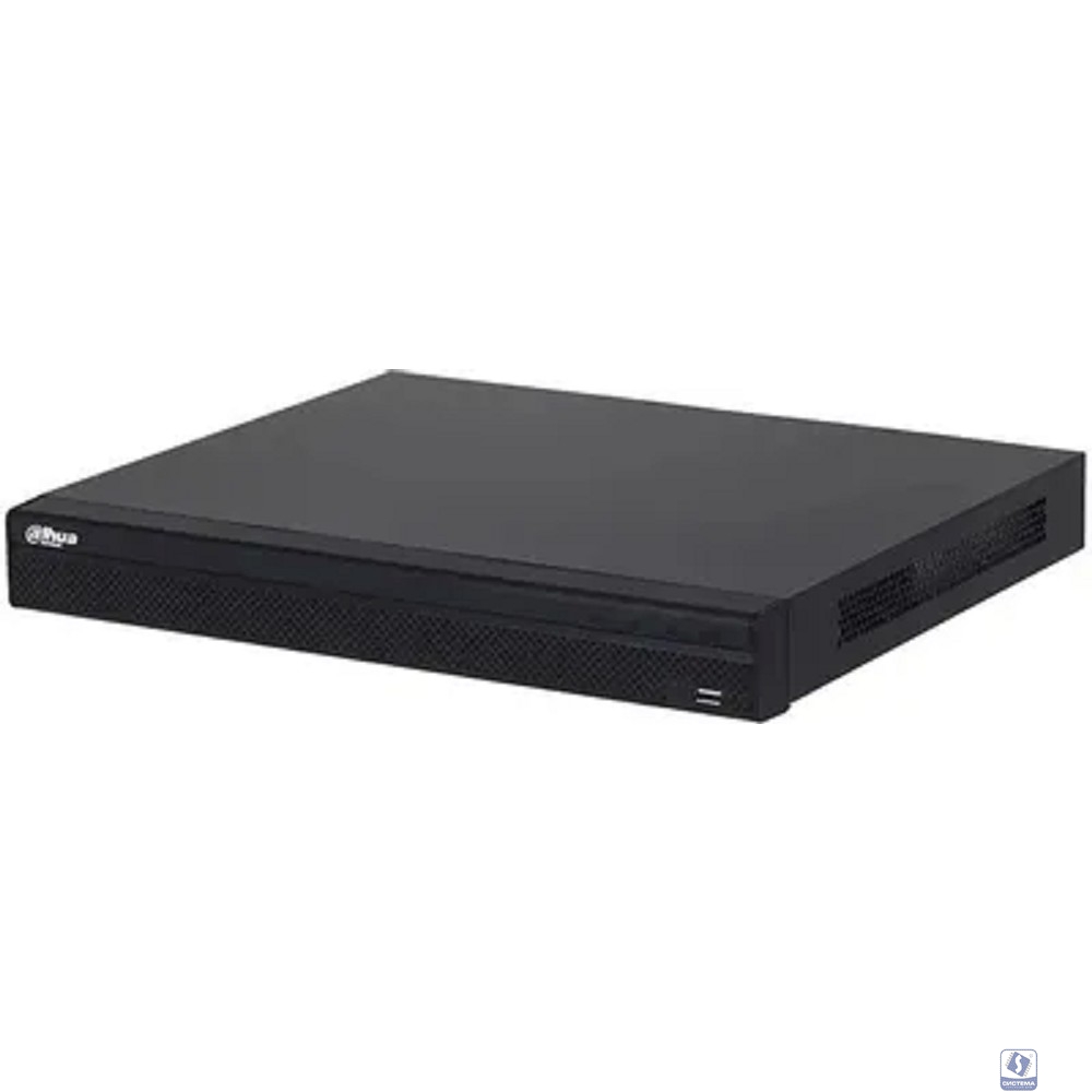 DAHUA DHI-NVR4216-16P-4KS3 16-канальный IP-видеорегистратор с PoE 4K и H.265+, видеоаналитика, входящий поток до 160Мбит/с, 2 SATA III до 20Тбайт