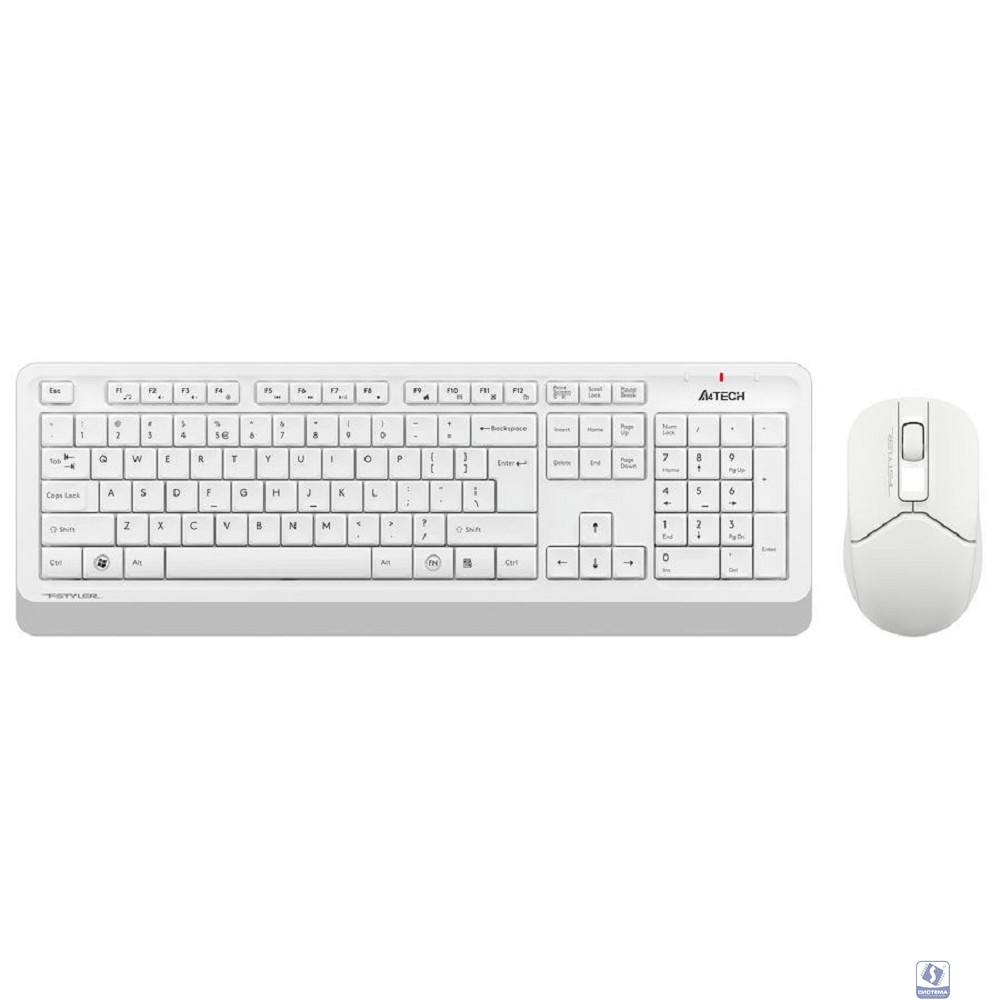 Повреждение упаковки Клавиатура + мышь A4Tech Fstyler FG1012 клав:белый мышь:белый USB беспроводная Multimedia [1599042]
