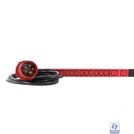 REM Верт блок розеток, мониторинг, измерение, 3 фазы 16А, 36C13, 6C19, 1820 мм, вх IEC 309, шнур 3м R-MC8-3x16-36C13-6C19-MI-1820-3-3PN