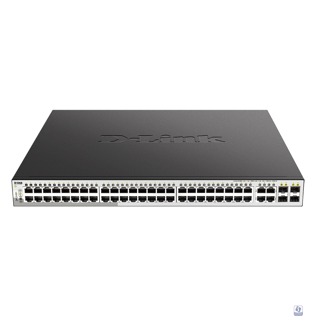 D-Link DGS-1210-52MP/F4A PROJ Настраиваемый L2 коммутатор с 48 портами 10/100/1000Base-T и 4 комбо-портами 100/1000Base-T/SFP (48 портов PoE 802.3af/at, PoE-бюджет 370 Вт)