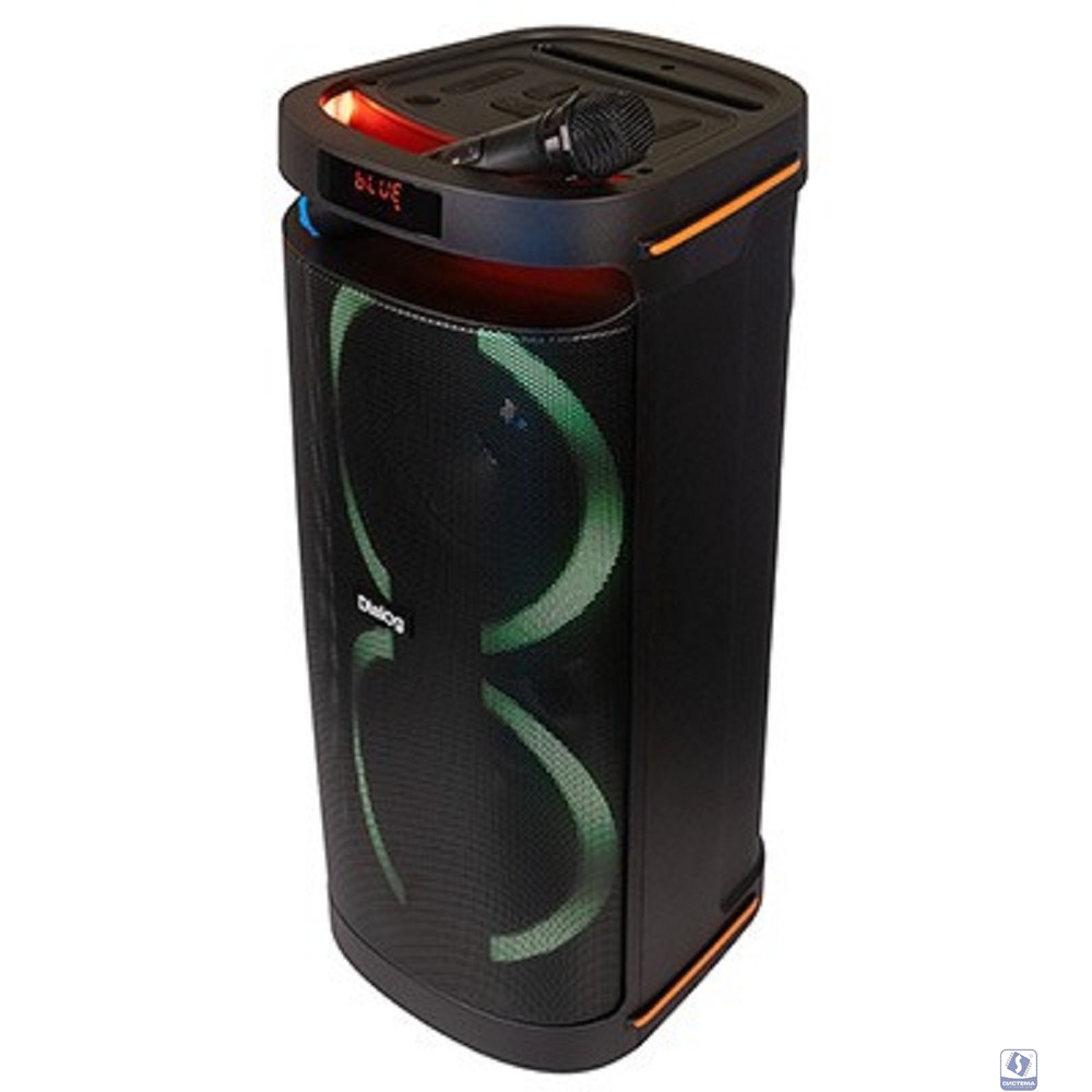 Dialog Oscar AO-300 - акустическая колонка 1.0, 80WRMS, Караоке с беспр. микр.,  BT+FM+USB+SD+LED