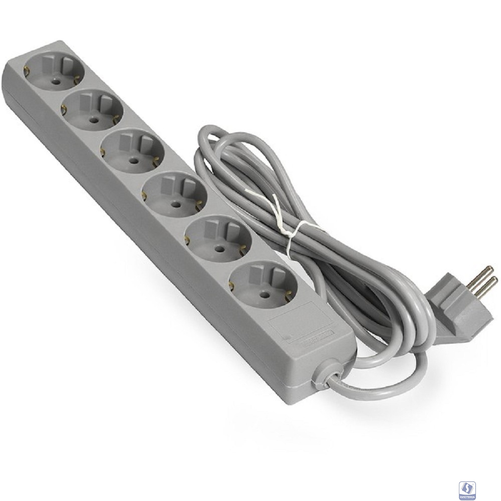 Exegate EX285829RUS Удлинитель ExeGate ECE-6-1.8G (6 евророзетки с заземлением, 1.8м, серый)