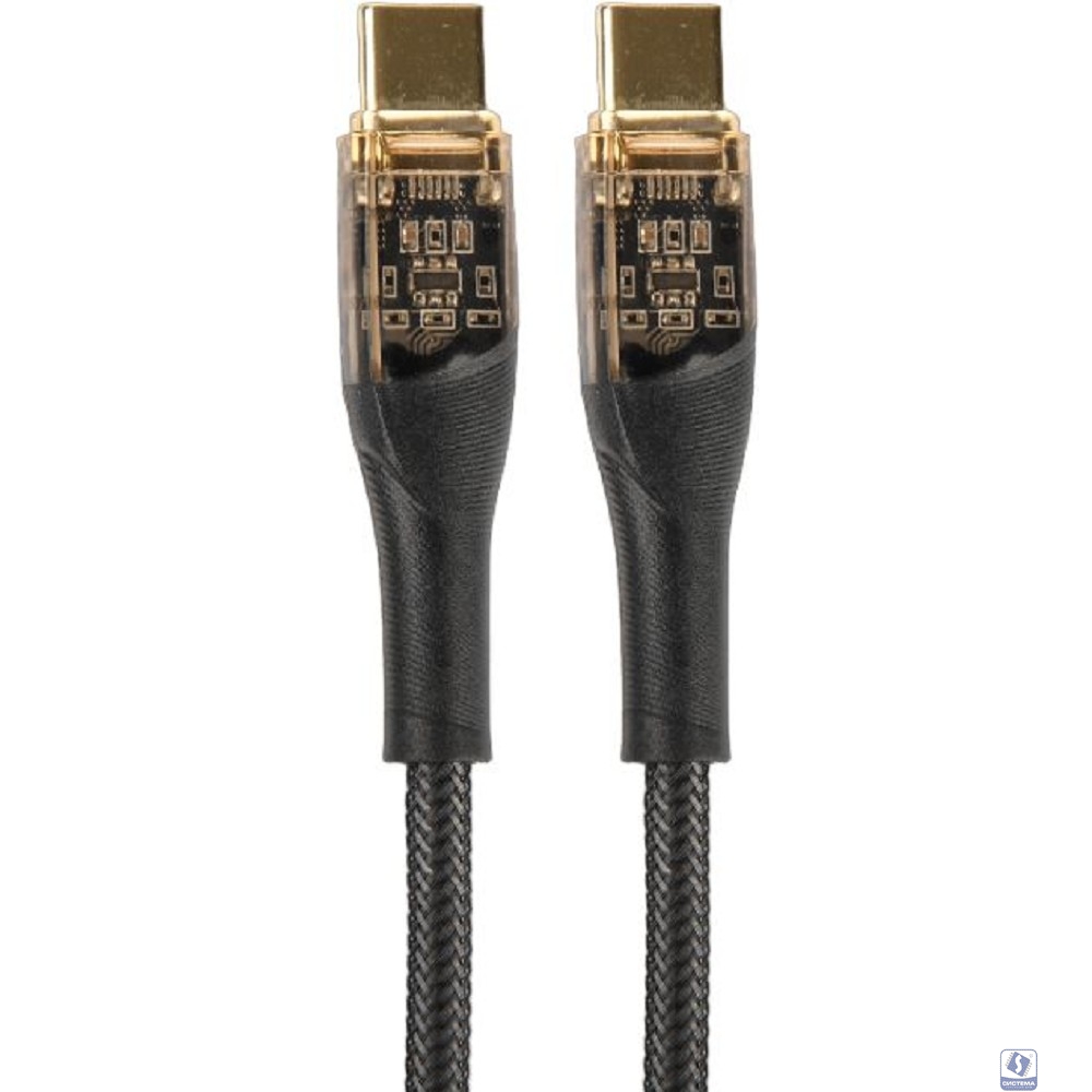 PERFEO Кабель USB C вилка - C вилка, 60W, нейлон, черный, длина 1 м., PREMIUM (C1102)