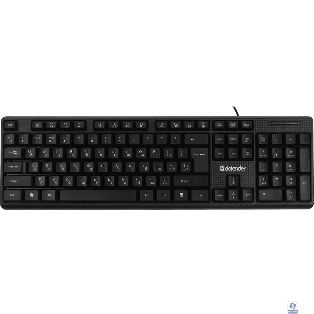 Defender Клавиатура Daily HB-162 RU,черный,104 кнопки +FN, 1.8м