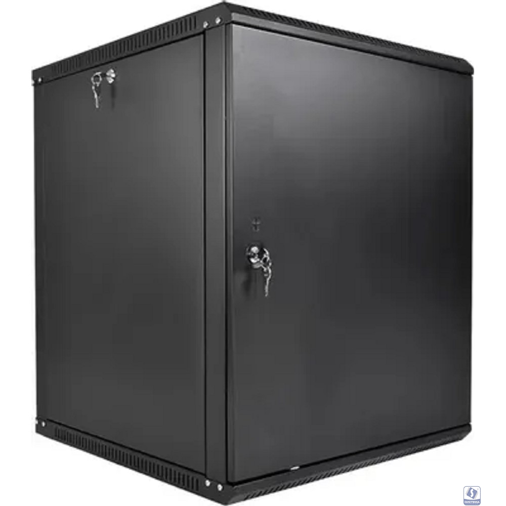 ЦМО Шкаф телекоммуникационный настенный разборный ЭКОНОМ 15U (600 x 650) дверь металл, цвет черный (ШРН-Э-15.650.1-9005)