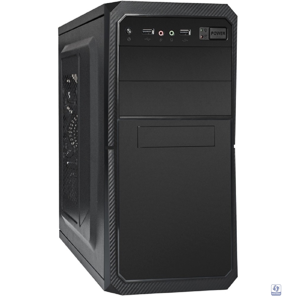 Exegate EX299281RUS Корпус Minitower ExeGate BA-202-UNS400 (mATX, БП UNS400 с вент. 12см, 2*USB, аудио, черный)