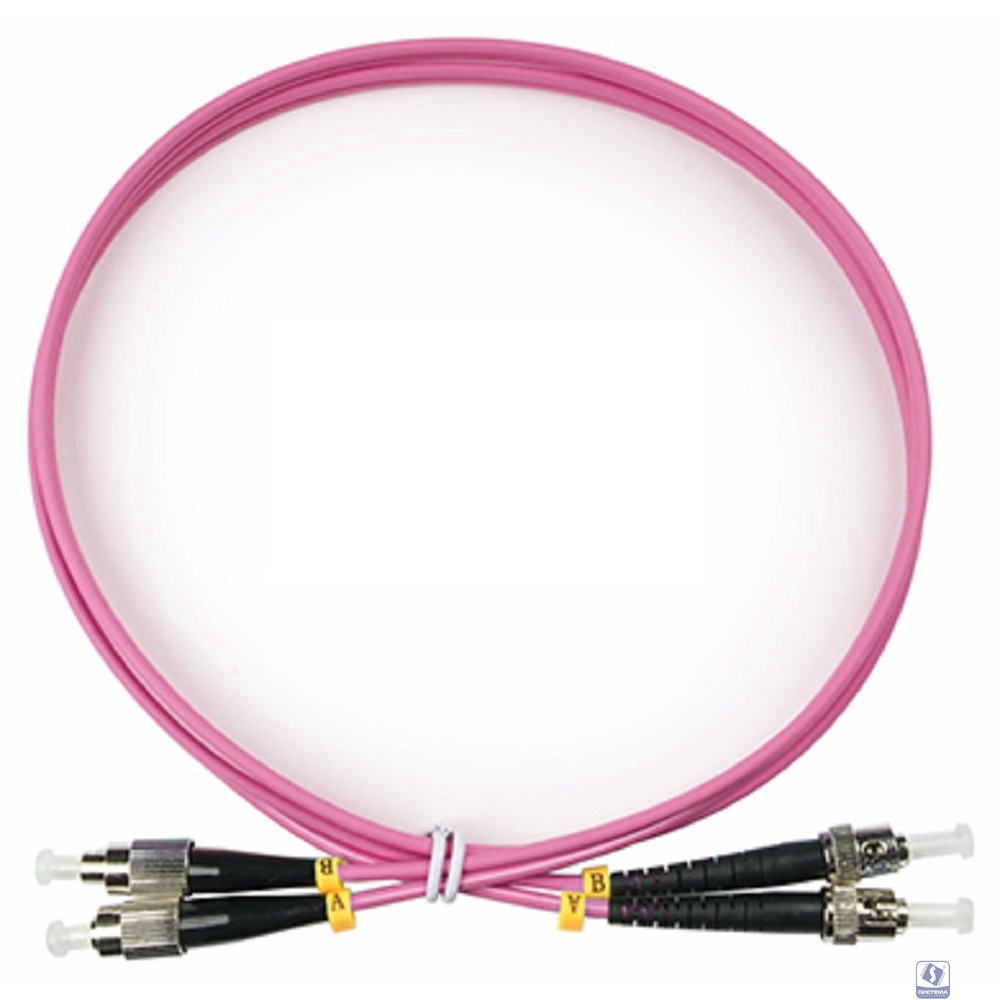 Cabeus FOP-50-OM4-FC-ST-1m Шнур оптический duplex FC-ST 50/125 mm OM4 1м LSZH