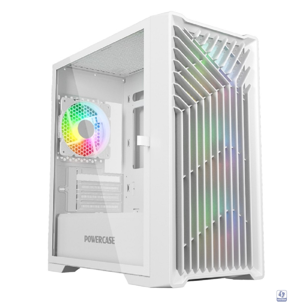Powercase Mistral Micro X4W, Tempered Glass, 4х 120mm 5-color fan, белый, mATX  (CMMXW-L4)