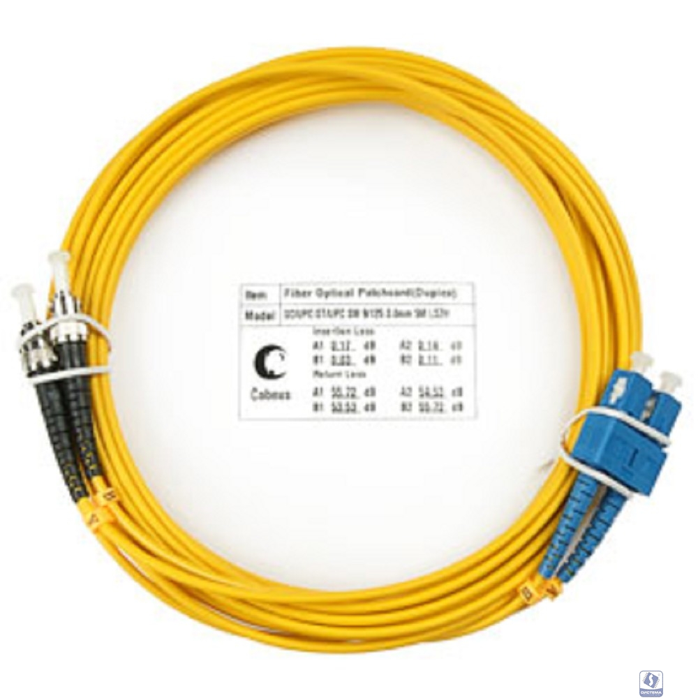 Cabeus FOP(d)-9-SC-ST-5m Шнур оптический duplex SC-ST 9/125 sm 5м LSZH