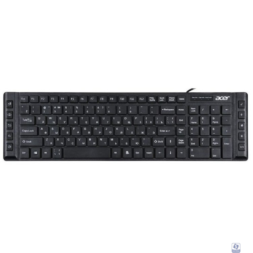 Acer OKW010 [ZL.KBDEE.002] Keyboard USB slim Multimedia black  Клавиатура проводная 