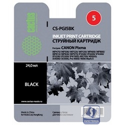Cactus PGI-5BK Картридж струйный Cactus CS-PGI5BK черный для Canon Pixma MP470/ MP500/ MP520/ MP530 (23,6ml)