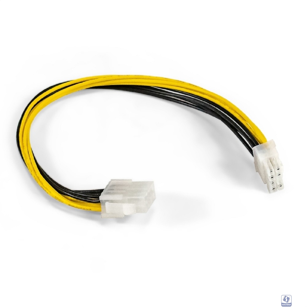 Exegate EX295553RUS Удлинитель кабеля питания материнской платы +12V ExeGate EX-EXT-8M8F-0.3 (8pin EPS12V M/8pin EPS12V F, 0,3м)