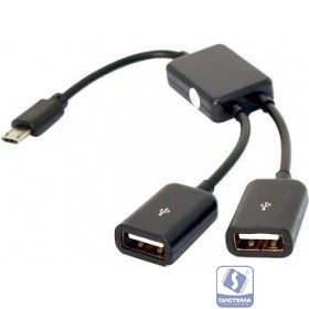 KS-is KS-320 Адаптер OTG 2xUSB 2.0 F в microUSB M 