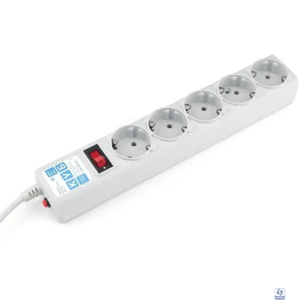 PowerCube Фильтр-удлинитель, 5.0м, 5 евророзеток (SPG-B-15), серый