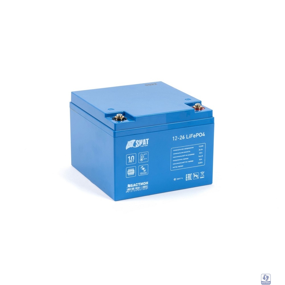 БАСТИОН Skat i-Battery 12-26 LiFePo4 аккумуляторная батарея 12 В 26 Ач (648)