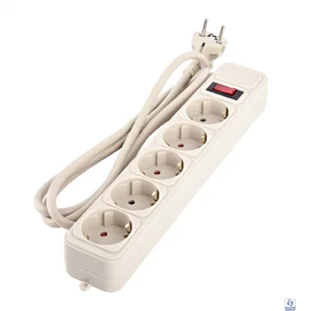 Perfeo сетевой фильтр "REAL POWER", 5,0м, 5 розеток, 16А, 3500 Вт, тройная защита, серый. [PF_E1502]