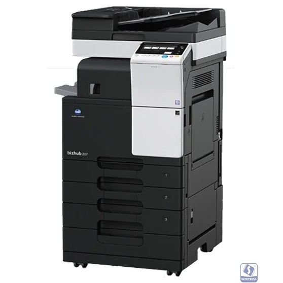 МФУ Konica-Minolta bizhub 287 монохромное, A3, 28 стр./мин., 28000стр/мес, 250GB, сеть, дуплекс, 2*500л, 2GB