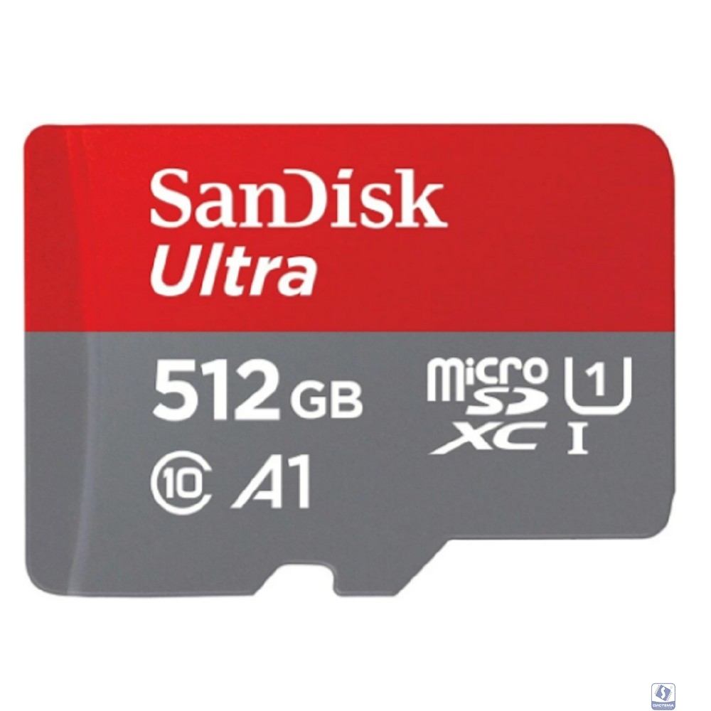 Micro SecureDigital 512GB SanDisk Ultra Class 10, UHS-I,  R 150 МБ/с, <SDSQUAC-512G-GN6MN> адаптер на SD