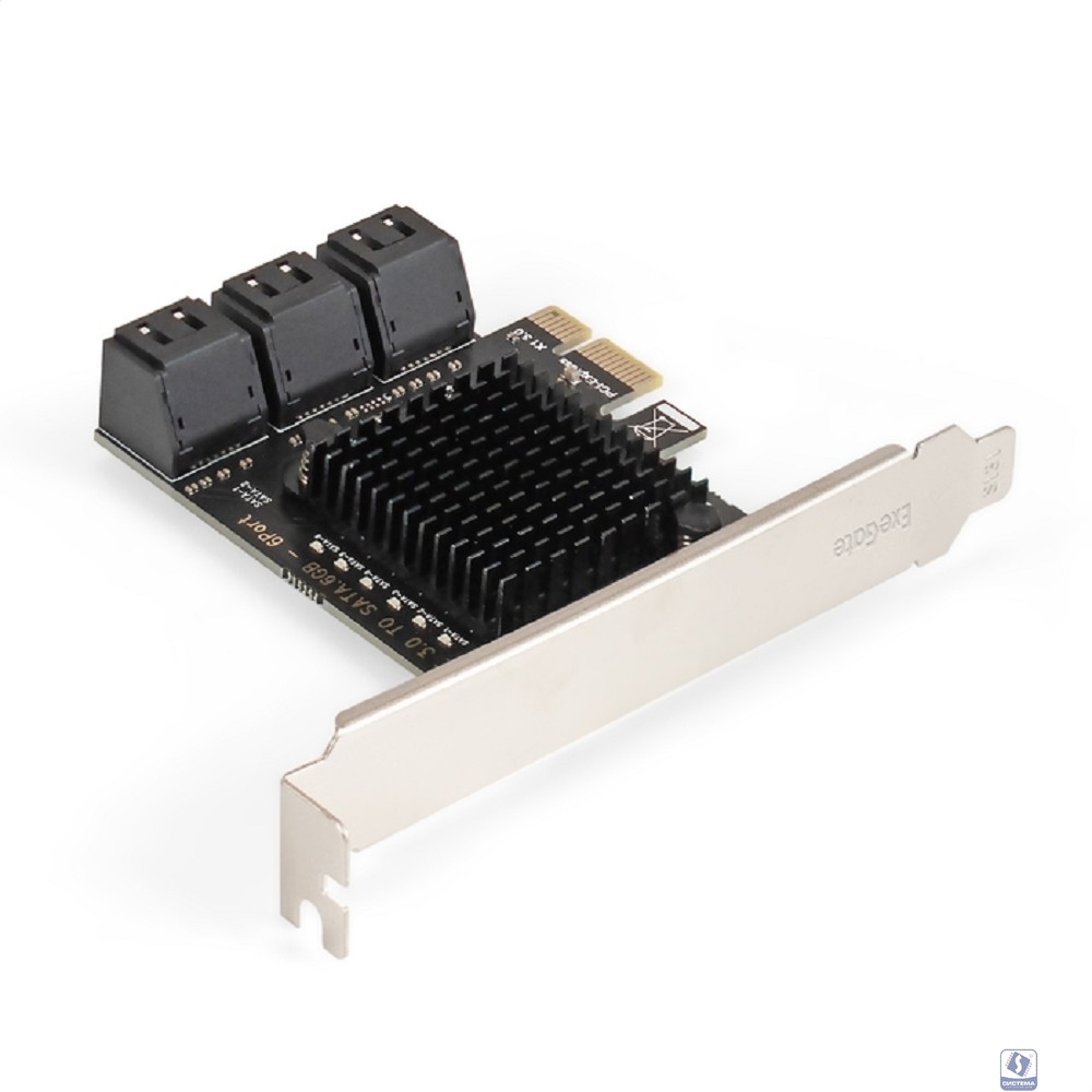 Exegate EX299662RUS Контроллер ExeGate EXE-516v2 (PCI-E x1 v2.0, SATA3 6Gb/s, 6 int, ASMedia Chipset ASM1166)