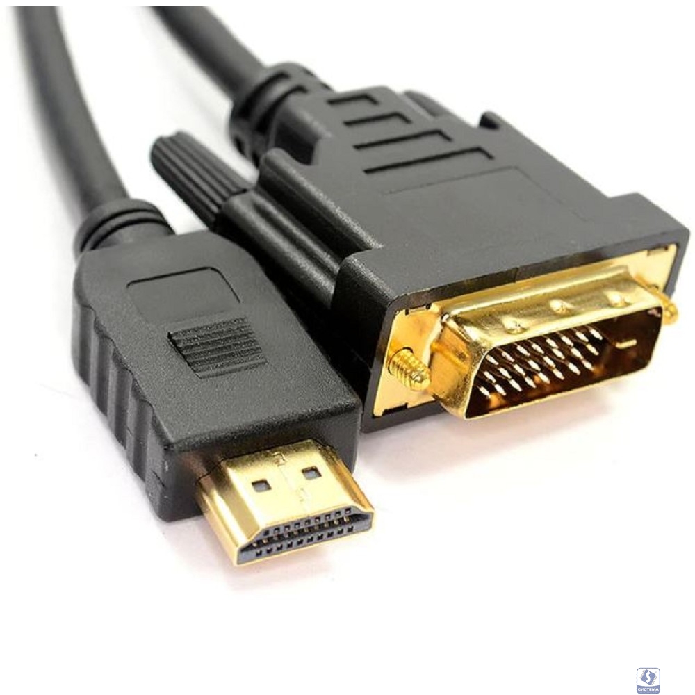 Bion Кабель HDMI - DVI-D 19M/19M, single link, экран, позолоченные контакты, 1.8 м, черный [BXP-CC-HDMI-DVI-018]