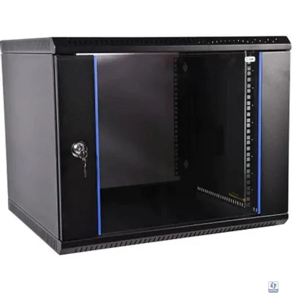 ЦМО Шкаф телекоммуникационный настенный разборный 9U (600х350) дверь стекло,цвет черный (ШРН-Э-9.350-9005)