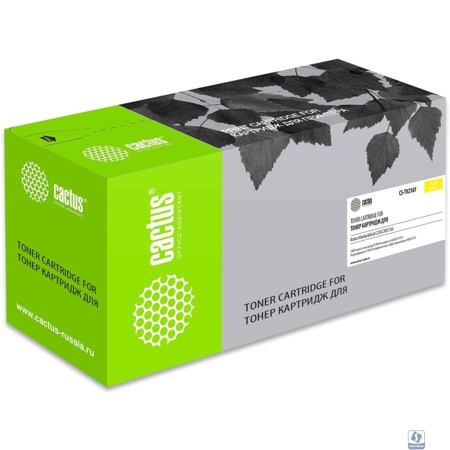 Картридж лазерный Cactus CS-TN216Y желтый (26000стр.) для Konica Minolta bizhub C220/C280/C360