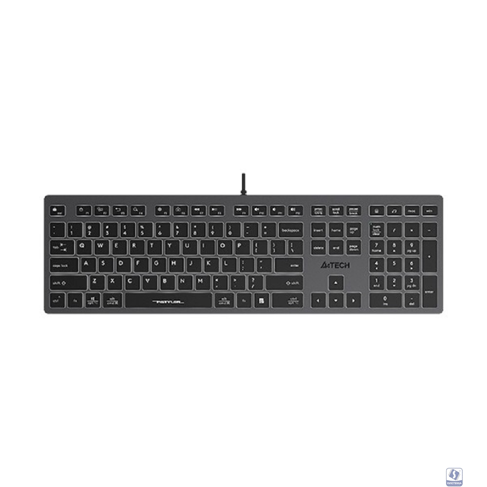 Клавиатура A4Tech Fstyler FX60H серый USB slim LED (FX60H GREY/NEON) [FX60H GREY/NEON]