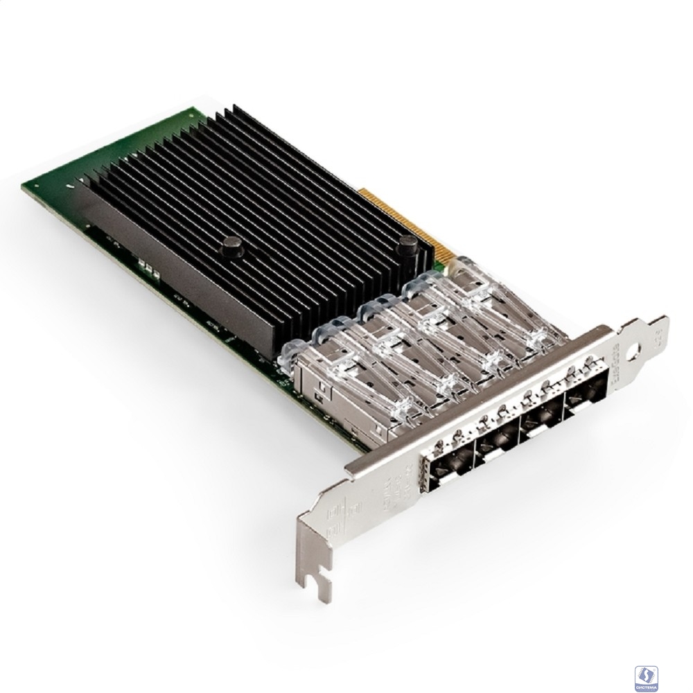 Exegate EX299016RUS Сетевой адаптер ExeGate EXE-X710-4SFP+ (PCI-E x8 v.3, порты 4x SFP+, Quad 10Gb/s, Server NIC Chipset Intel FTXL710)