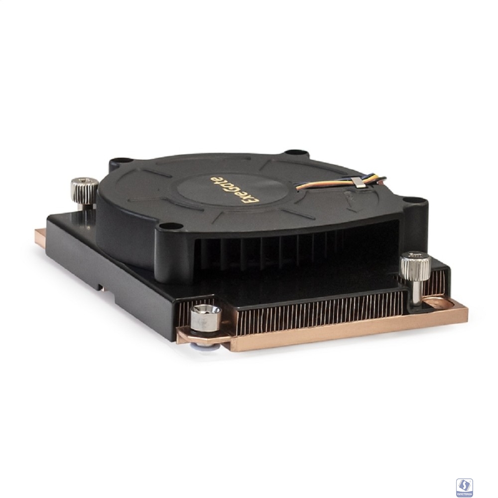 Exegate EX293438RUS Кулер ExeGate ESNK-P0067APS4.PWM.1U.3647.Cu (радиальный (улитка), медный, 1U, 3 тепл. трубки, LGA3647, TDP 165W, Fan 80mm, PWM, 1500-6600RPM, 2 ball bearing, 4pin, 64db, на винтах,