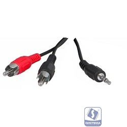 Rexant (17-4202) Шнур  3.5мм  стерео штекер - 2 RCA  1.5М  