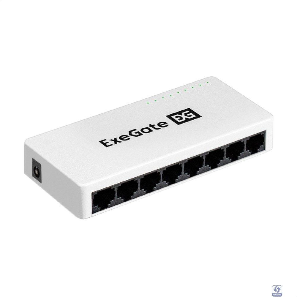 Exegate EX298686RUS Коммутатор неуправляемый ExeGate EDES-1008C (8-портовый UTP 10/100Mbps, с функцией энергосбережения (Green Ethernet Technology), настольный/настенный)