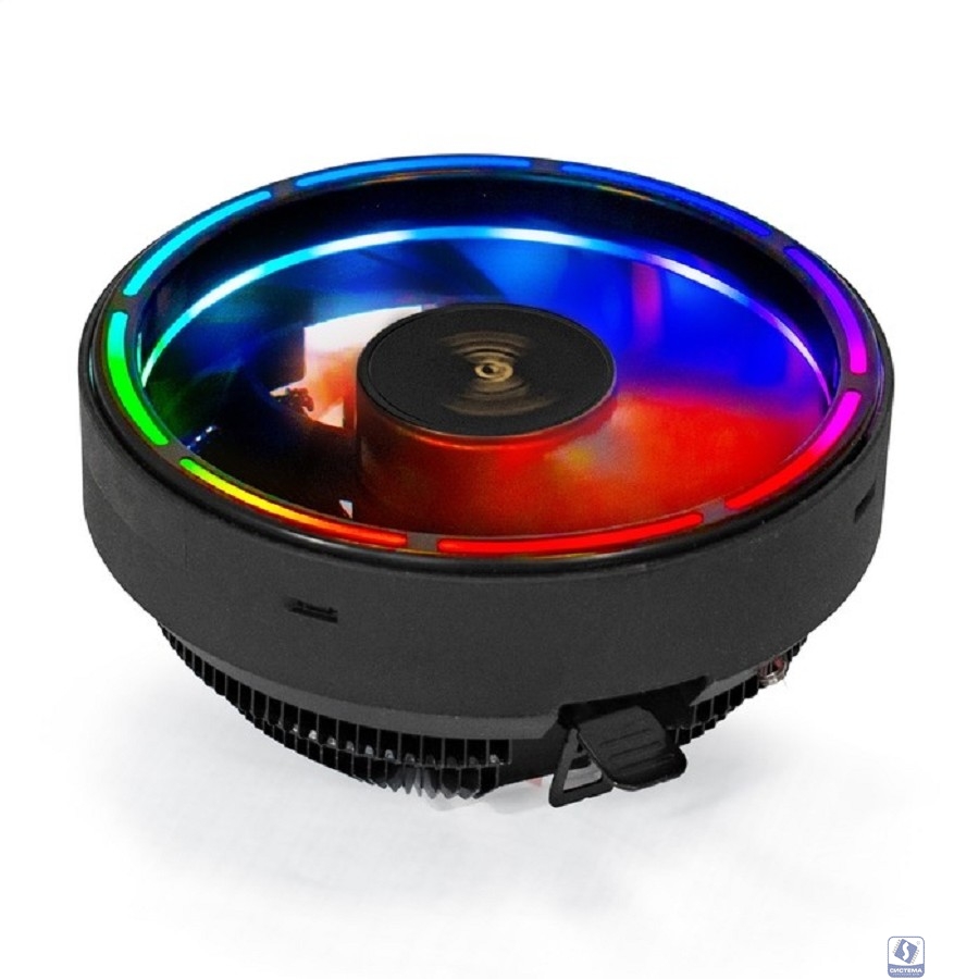 Exegate EX286155RUS Кулер ExeGate Dark Magic EE126A-RGB (Al black coating, LGA775/1150/1151/1155/1156/1200/1700/AM2/AM2+/AM3/AM3+/AM4/FM1/FM2/754/939/940,TDP100W,Fan 120mm,1800RPM,Hydro bearing,4pin,