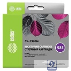 Картридж струйный Cactus CS-LC985M пурпурный (15мл) для Brother DCPJ315W/DCPJ515W/MFCJ265W