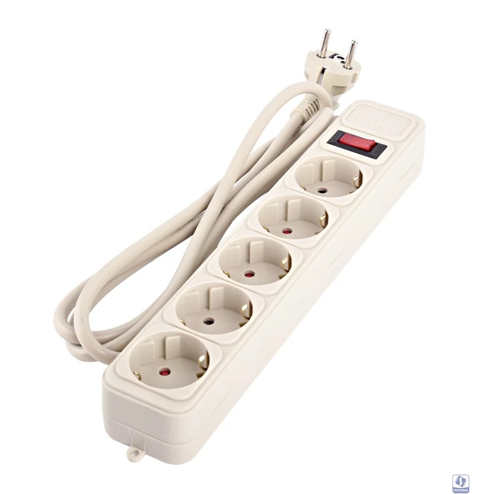 Perfeo сетевой фильтр "REAL POWER", 1,8м, 5 розеток, 16А, 3500 Вт, тройная защита, серый. [PF_E1498]