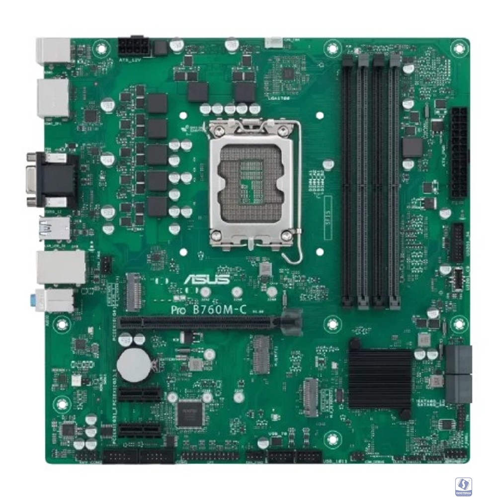 ASUS PRO B760M-C-CSM (Socket 1700, mATX, 4xDDR5(128GB), VGA/2*DP/HDMI, 1 x PCIe 4.0 x16, 4 x SATA 6Gb/s , 2xM.2, 2xUSB 3.2, 2xUSB 2.0)
