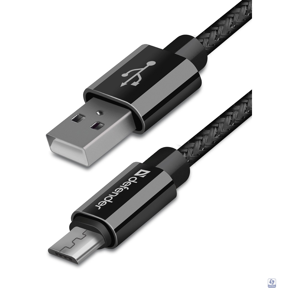 Defender USB кабель USB08-03T PRO USB2.0 Черный, AM-MicroBM, 1m, 2.1A (87802)