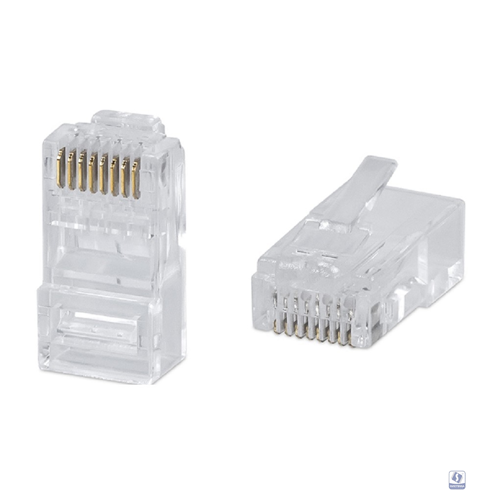 Cabeus 8P8C-C6 Коннектор RJ-45 под витую пару, категория 6 , универсальный (для одножильного и многожильного кабеля) для проводников с толщиной по изоляции до 1,05 мм