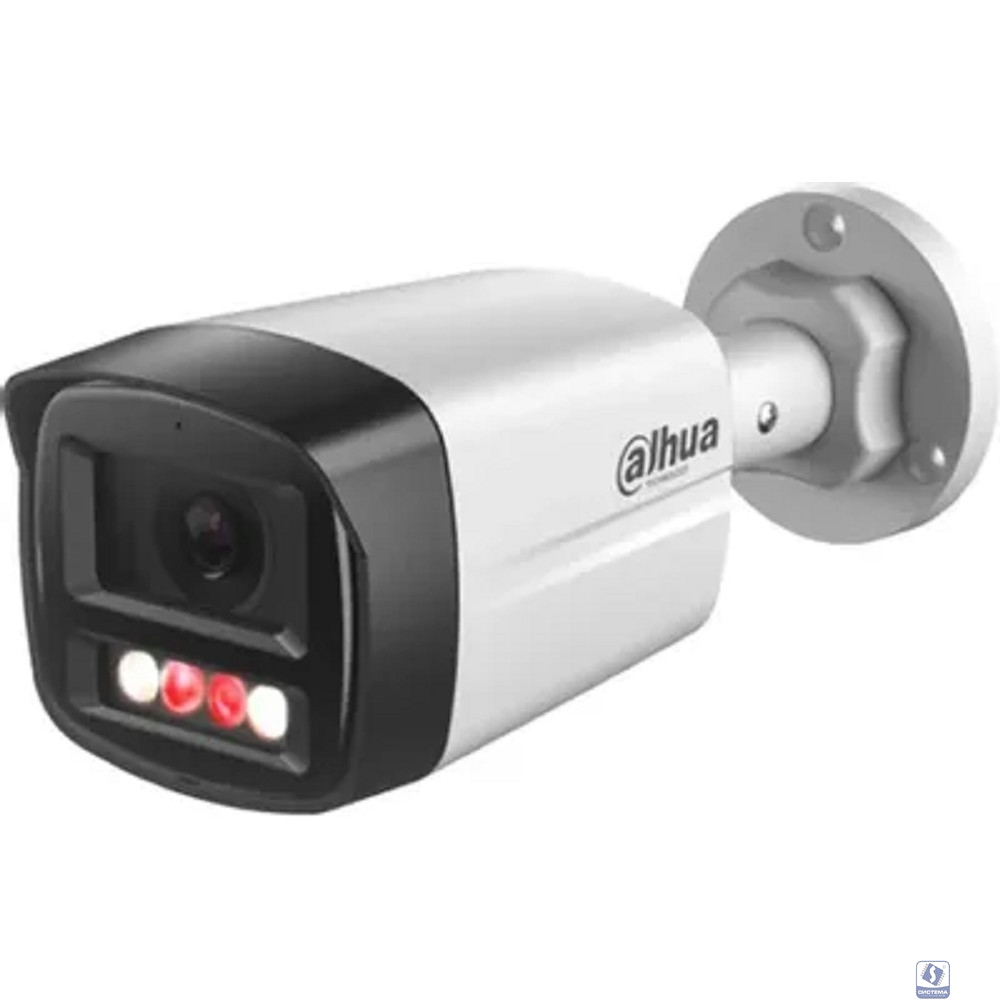 DAHUA DH-IPC-HFW1439TL1P-A-IL-0280B Уличная цилиндрическая IP-видеокамера SmartDualLight 4Мп, 1/2.9” CMOS, объектив 2.8мм, обнаружение людей, микрофон, ИК 30м, LED 20м, IP67, металл/пластик