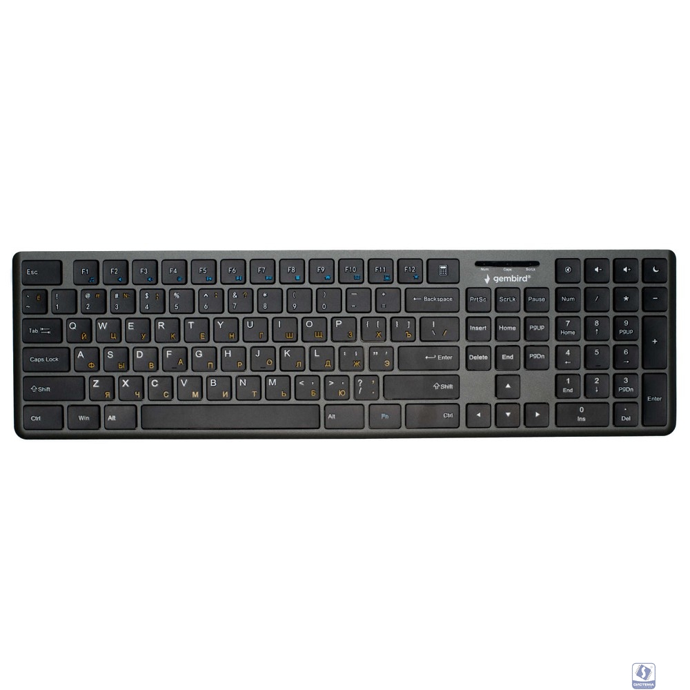 Проводная клавиатура Gembird KB-8460, 103кл+5 доп, 12Fn, ножничная, тихая, 1.5м, черная